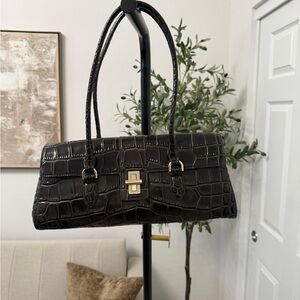 Brahmin Green Crocodile-Embossed Bag